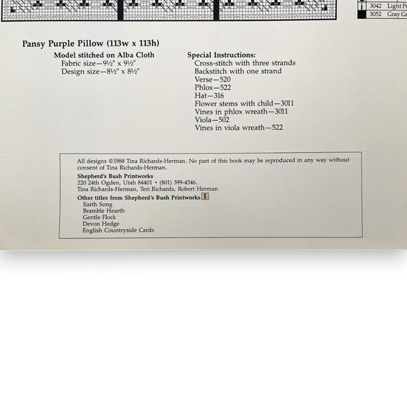 Shepherd’s Bush English Garden Cross Stitch Booklet 1988 - Picture 2 of 3